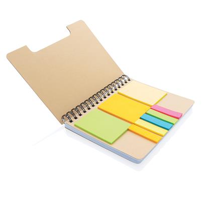 Libreta espiral A5 Kraft con notas adhesivas personalizada